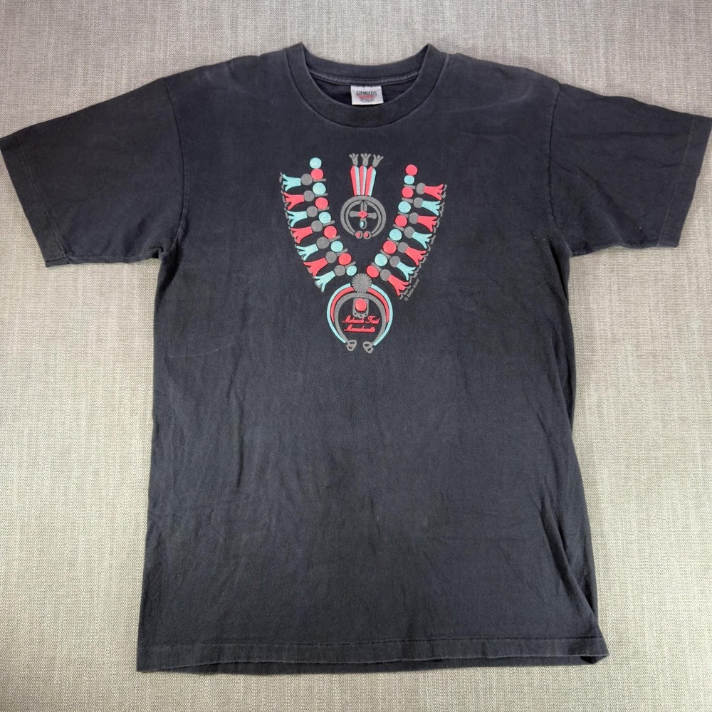 Vintage Oneita Shirt Mens XL Black Mohawk Trail Massachusetts Graphic Tee USA